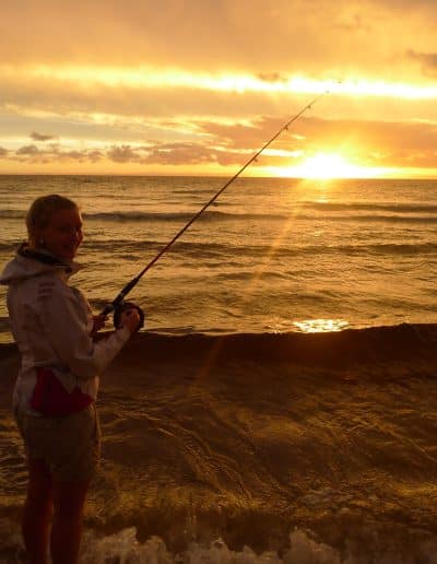 Fisketur i solnedgang